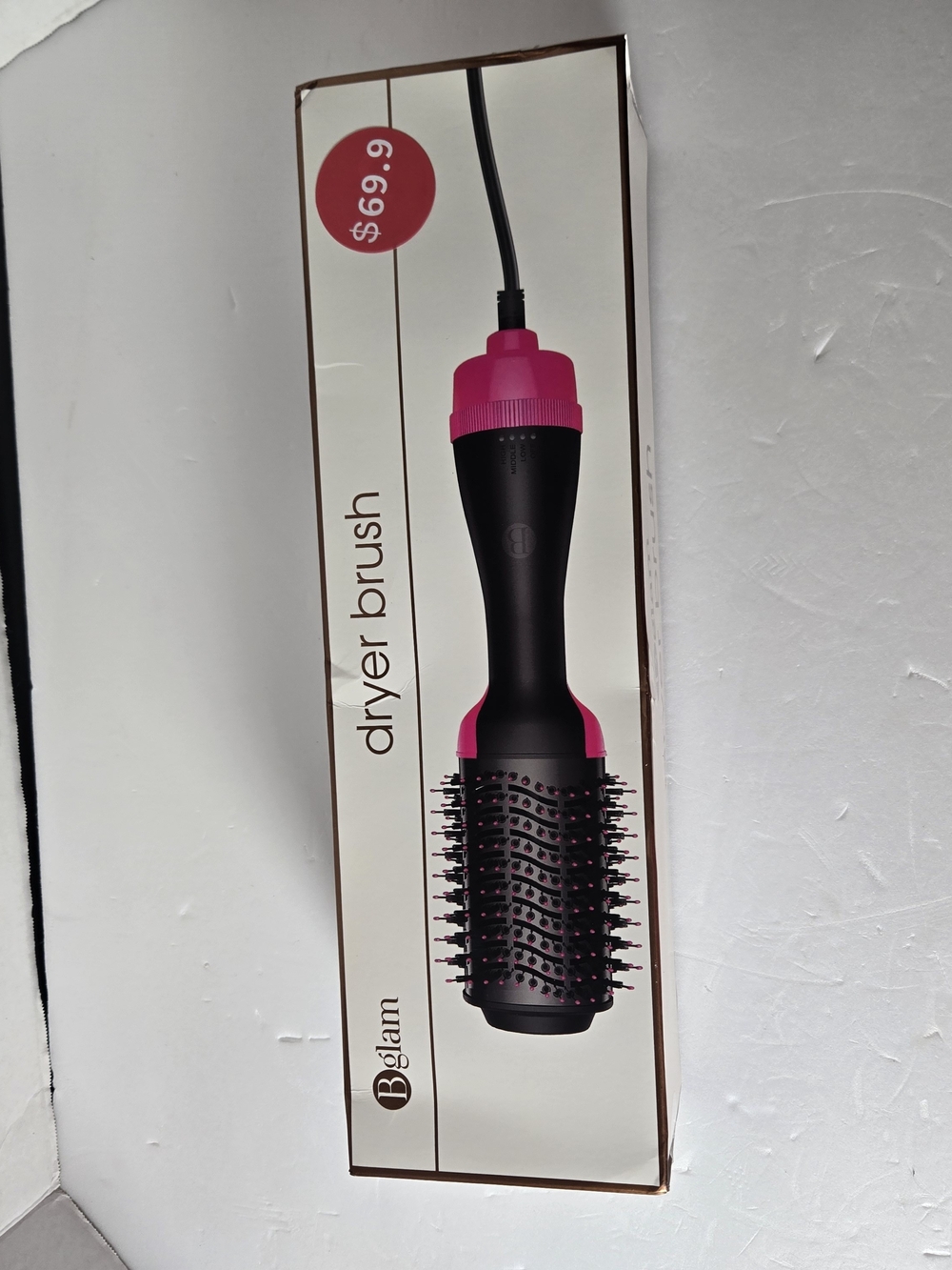 NIP sealed Bglam dryer brush styling wired hot air brush